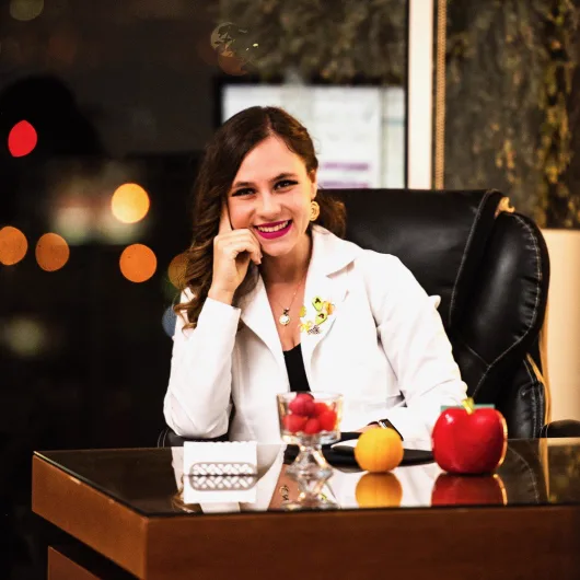 La nutrióloga Fernanda Meizoso en su consultorio